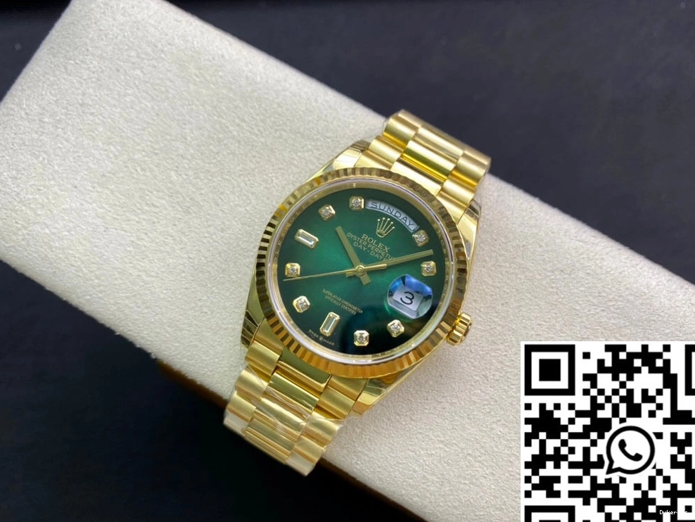 Factory Day-Date Gold Yellow Rolex Contemporary Gradual Dial Green M128238-0069 EW 1009 0722
